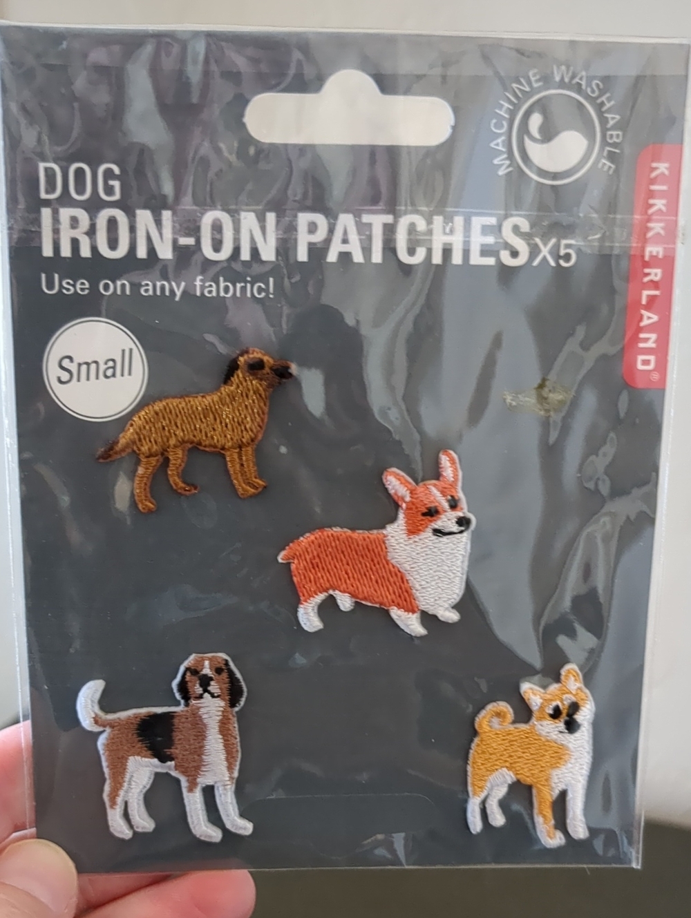 Kikkerland Multicolor Dog Iron-On Patches - Brown, Orange, White, Black